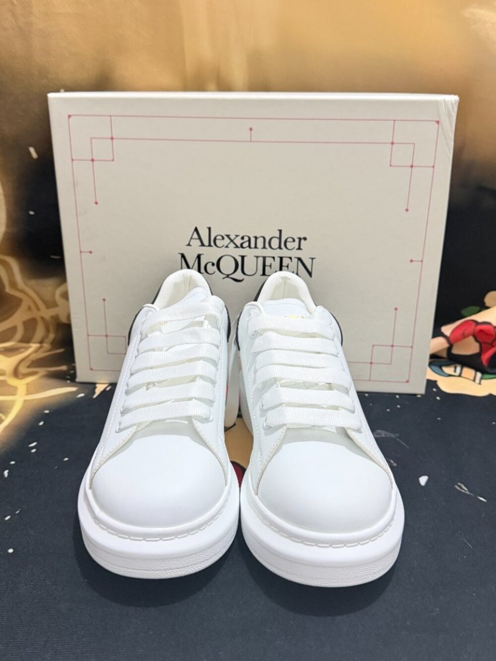 Alexander McQueen White Black Oversized Platform Sneaker EU39 New